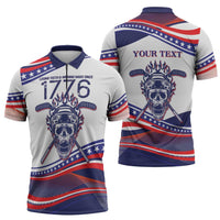 United States Hockey Personalized Zipper Polo Shirt Losing Teeth Winning Wars Since 1776 White Style