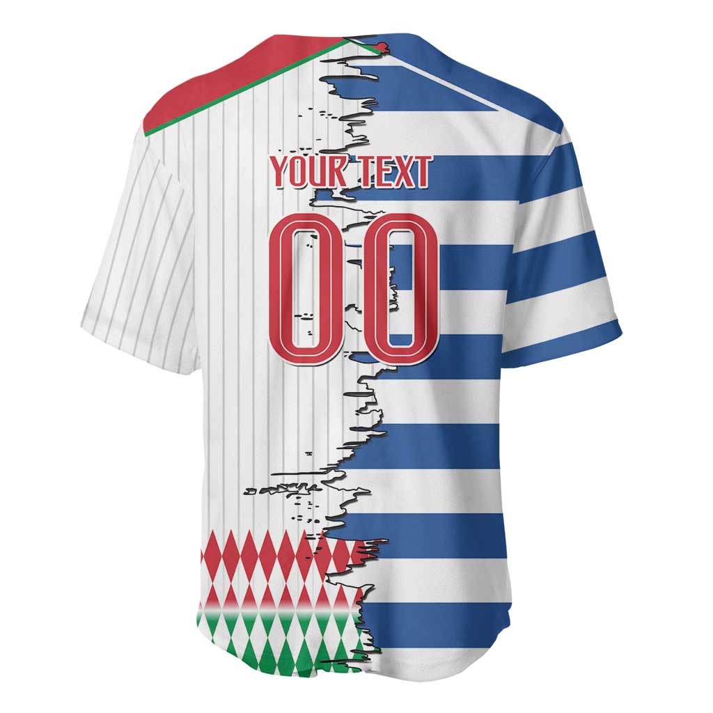 Custom Greece Italy Cultural Half Flag Baseball Jersey Scratch Style