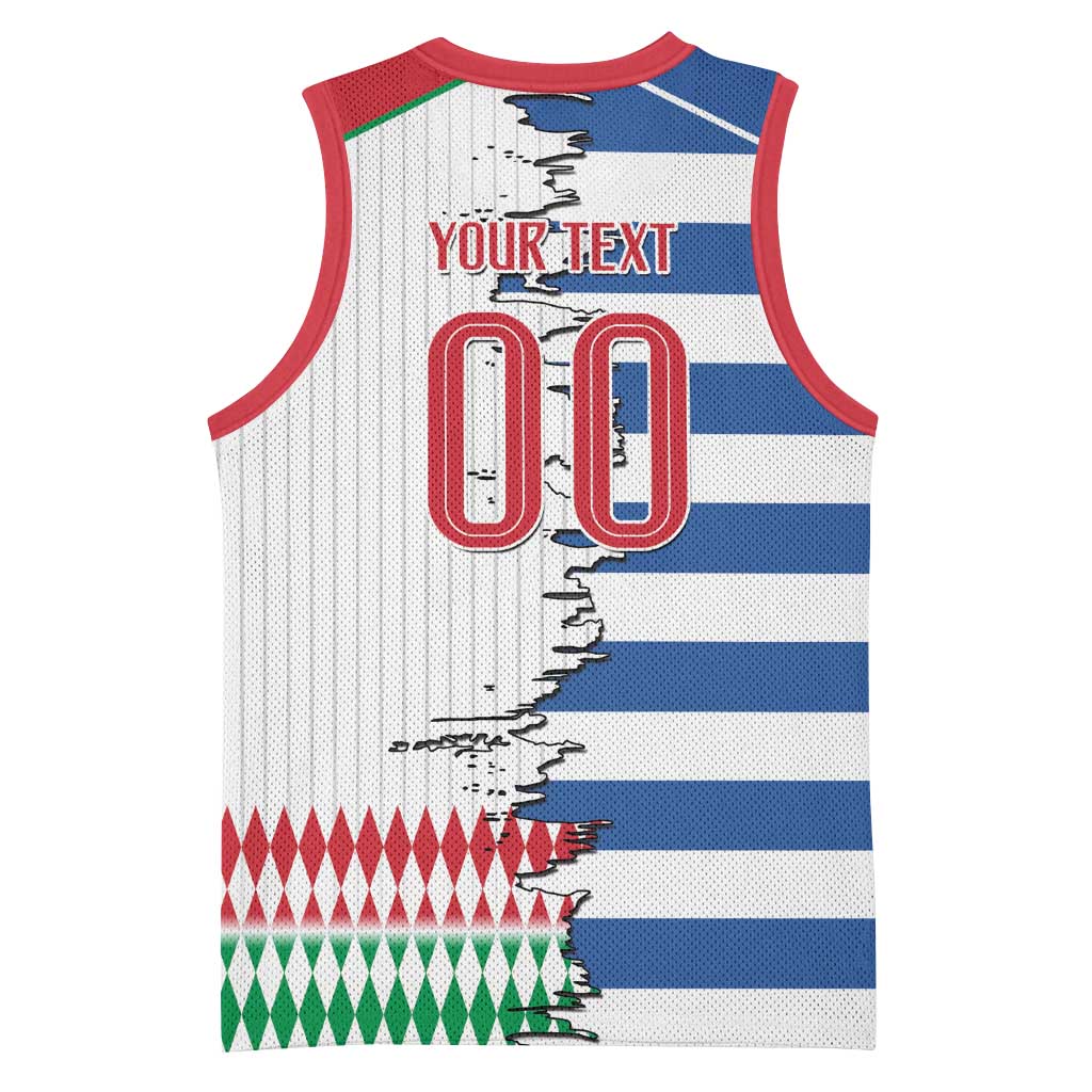 Custom Greece Italy Cultural Half Flag Basketball Jersey Scratch Style