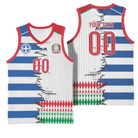 Custom Greece Italy Cultural Half Flag Basketball Jersey Scratch Style