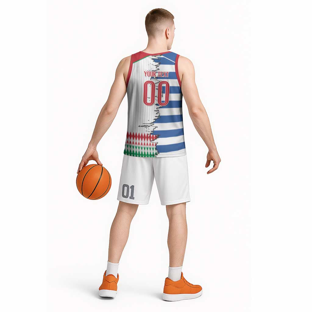 Custom Greece Italy Cultural Half Flag Basketball Jersey Scratch Style