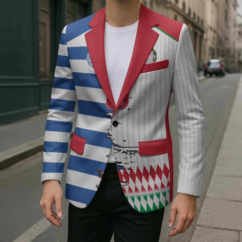 Custom Greece Italy Cultural Half Flag Blazer Scratch Style