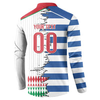Custom Greece Italy Cultural Half Flag Button Sweatshirt Scratch Style