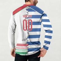 Custom Greece Italy Cultural Half Flag Button Sweatshirt Scratch Style