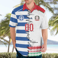 Custom Greece Italy Cultural Half Flag Hawaiian Shirt Scratch Style