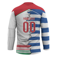 Custom Greece Italy Cultural Half Flag Hockey Jersey Scratch Style