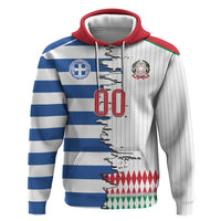 Custom Greece Italy Cultural Half Flag Hoodie Scratch Style