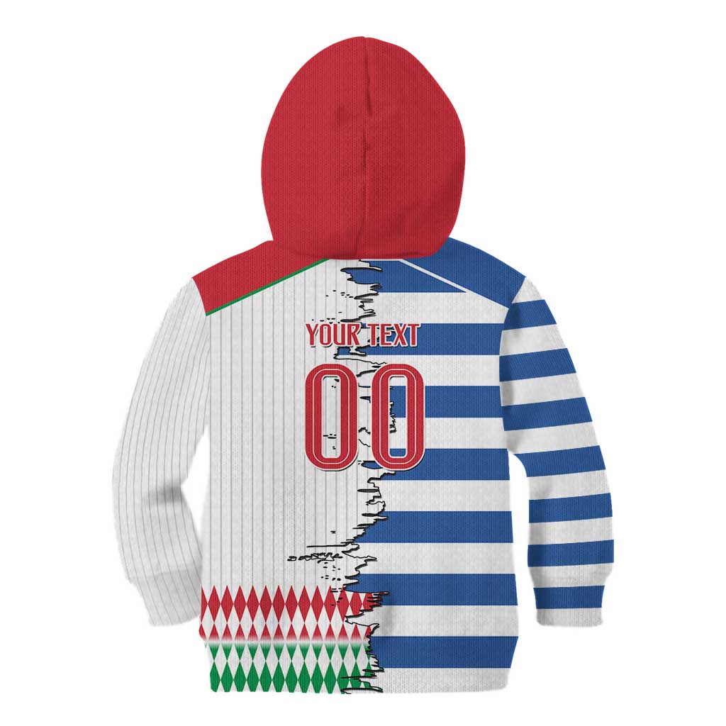 Custom Greece Italy Cultural Half Flag Kid Hoodie Scratch Style