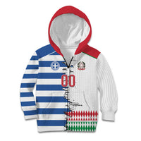 Custom Greece Italy Cultural Half Flag Kid Hoodie Scratch Style