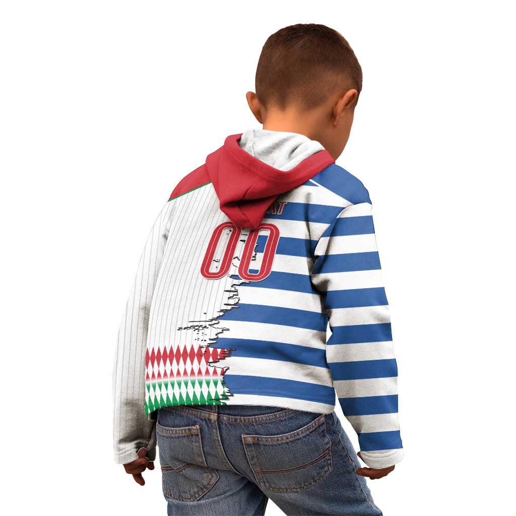 Custom Greece Italy Cultural Half Flag Kid Hoodie Scratch Style