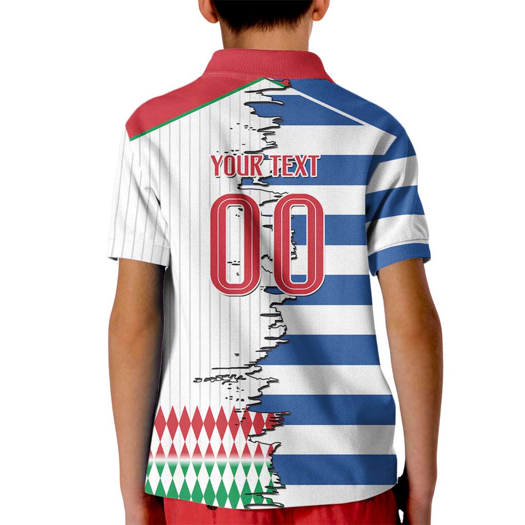 Custom Greece Italy Cultural Half Flag Kid Polo Shirt Scratch Style