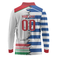 Custom Greece Italy Cultural Half Flag Long Sleeve Polo Shirt Scratch Style