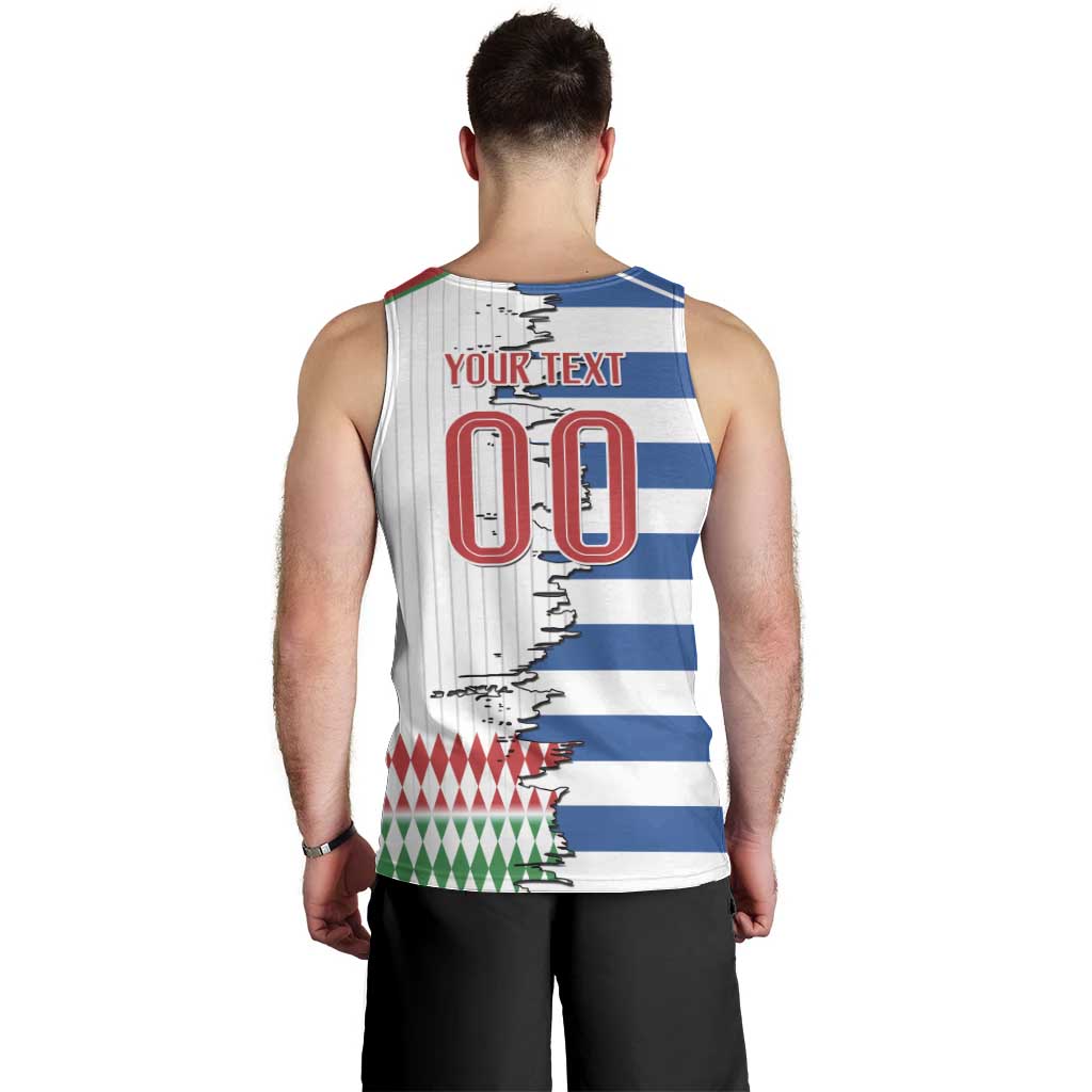 Custom Greece Italy Cultural Half Flag Men Tank Top Scratch Style