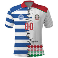 Custom Greece Italy Cultural Half Flag Polo Shirt Scratch Style