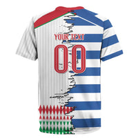 Custom Greece Italy Cultural Half Flag Rugby Jersey Scratch Style