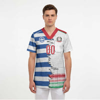 Custom Greece Italy Cultural Half Flag Scrub Top Scratch Style