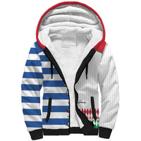 Custom Greece Italy Cultural Half Flag Sherpa Hoodie Scratch Style