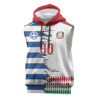 Custom Greece Italy Cultural Half Flag Sleeveless Hoodie Scratch Style