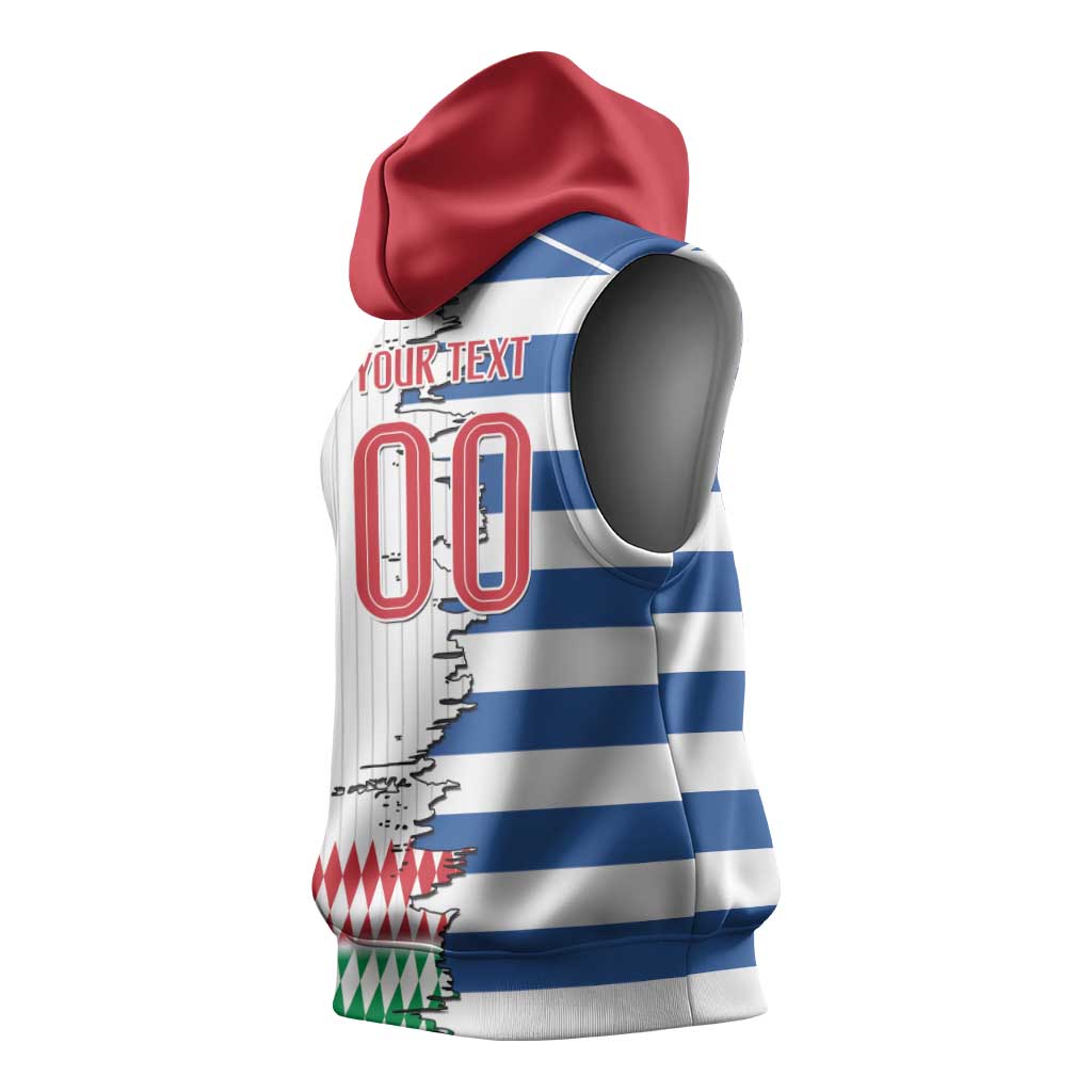 Custom Greece Italy Cultural Half Flag Sleeveless Hoodie Scratch Style