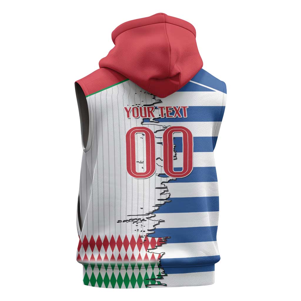 Custom Greece Italy Cultural Half Flag Sleeveless Zip Hoodie Scratch Style