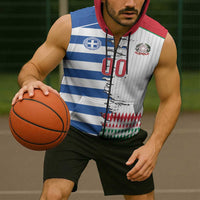 Custom Greece Italy Cultural Half Flag Sleeveless Zip Hoodie Scratch Style