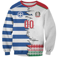 Custom Greece Italy Cultural Half Flag Sweatshirt Scratch Style
