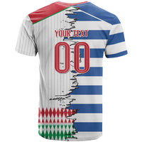 Custom Greece Italy Cultural Half Flag T Shirt Scratch Style