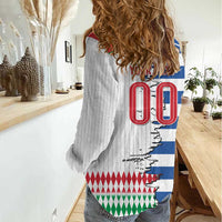 Custom Greece Italy Cultural Half Flag Women Casual Shirt Scratch Style