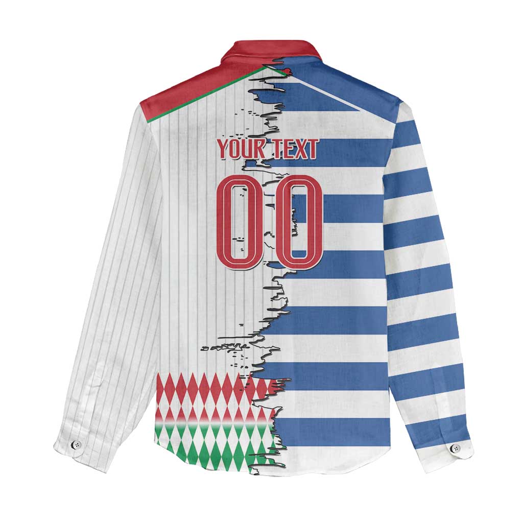 Custom Greece Italy Cultural Half Flag Women Casual Shirt Scratch Style