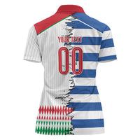 Custom Greece Italy Cultural Half Flag Women Polo Shirt Scratch Style