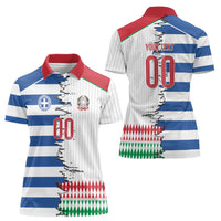 Custom Greece Italy Cultural Half Flag Women Polo Shirt Scratch Style