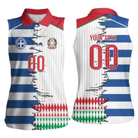 Custom Greece Italy Cultural Half Flag Women Sleeveless Polo Shirt Scratch Style