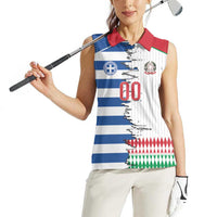 Custom Greece Italy Cultural Half Flag Women Sleeveless Polo Shirt Scratch Style