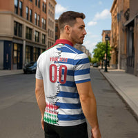 Custom Greece Italy Cultural Half Flag Zipper Polo Shirt Scratch Style