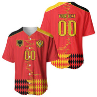 Custom Albania Montenegro Cultural Half Flag Baseball Jersey Scratch Style