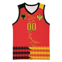 Custom Albania Montenegro Cultural Half Flag Basketball Jersey Scratch Style