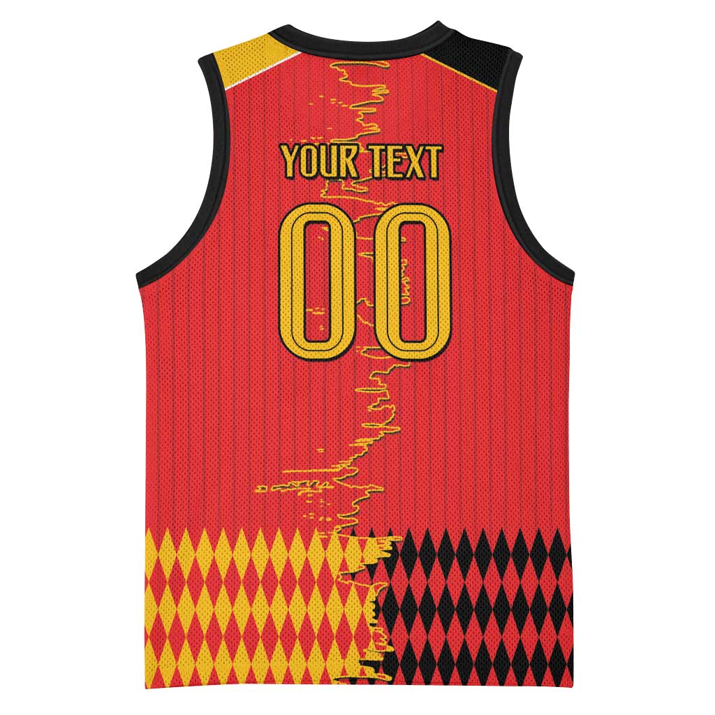 Custom Albania Montenegro Cultural Half Flag Basketball Jersey Scratch Style