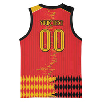 Custom Albania Montenegro Cultural Half Flag Basketball Jersey Scratch Style