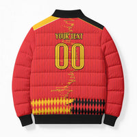 Custom Albania Montenegro Cultural Half Flag Bomber Puffer Jacket Scratch Style