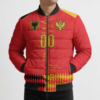 Custom Albania Montenegro Cultural Half Flag Bomber Puffer Jacket Scratch Style