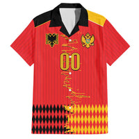 Custom Albania Montenegro Cultural Half Flag Hawaiian Shirt Scratch Style