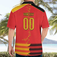 Custom Albania Montenegro Cultural Half Flag Hawaiian Shirt Scratch Style