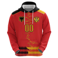 Custom Albania Montenegro Cultural Half Flag Hoodie Scratch Style