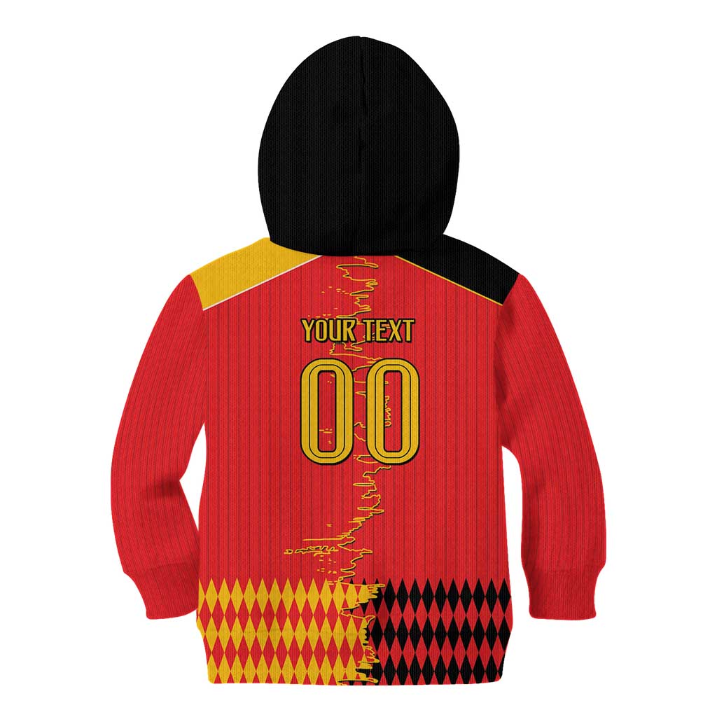 Custom Albania Montenegro Cultural Half Flag Kid Hoodie Scratch Style