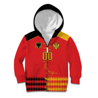 Custom Albania Montenegro Cultural Half Flag Kid Hoodie Scratch Style