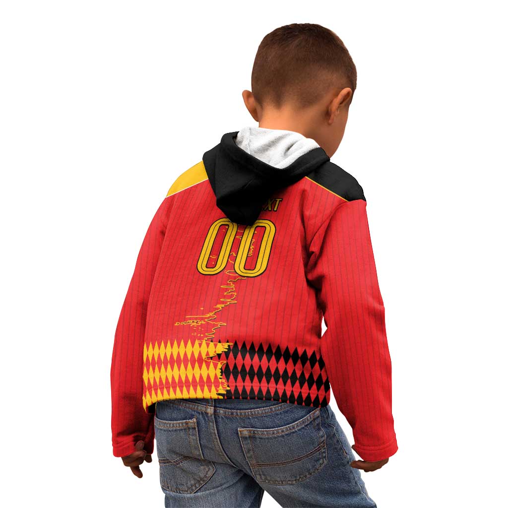 Custom Albania Montenegro Cultural Half Flag Kid Hoodie Scratch Style