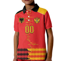 Custom Albania Montenegro Cultural Half Flag Kid Polo Shirt Scratch Style