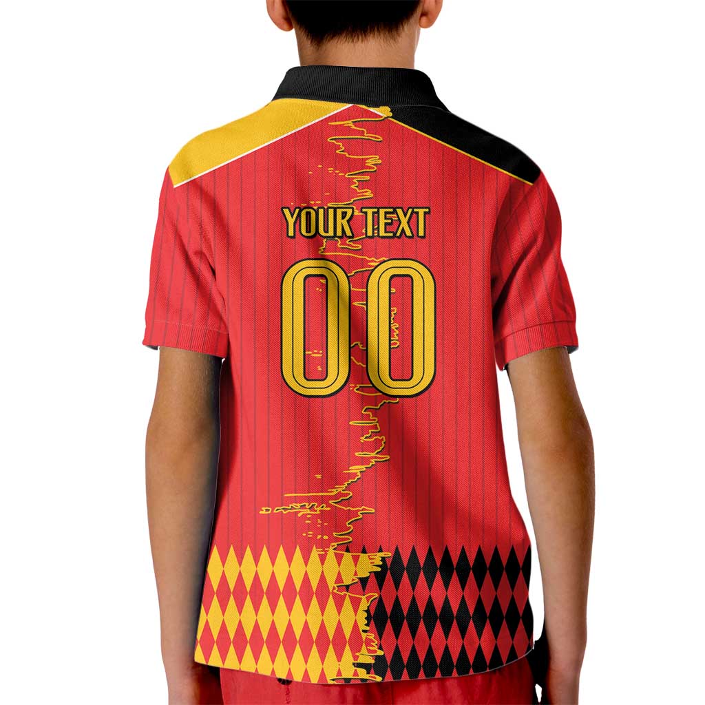 Custom Albania Montenegro Cultural Half Flag Kid Polo Shirt Scratch Style