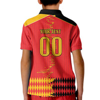 Custom Albania Montenegro Cultural Half Flag Kid Polo Shirt Scratch Style