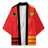 Custom Albania Montenegro Cultural Half Flag Kimono Scratch Style
